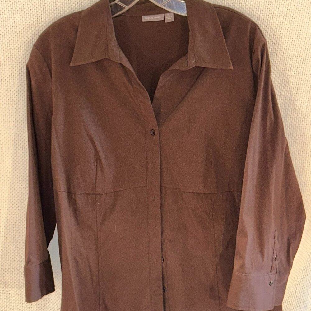 Apt 9 Brown XL women's stretch button down